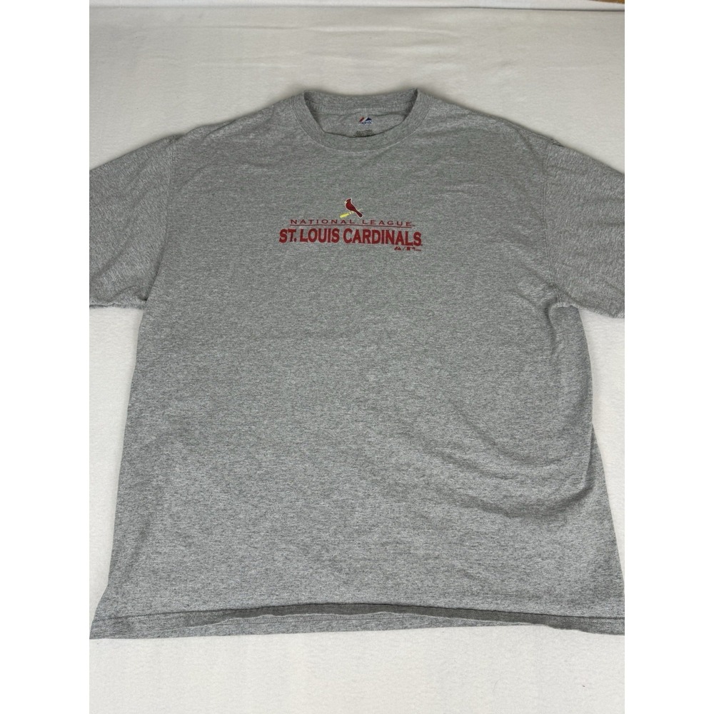 Majestic St Louis Cardinals Shirt Adult 2XL Gray Baseball MLB Vintage